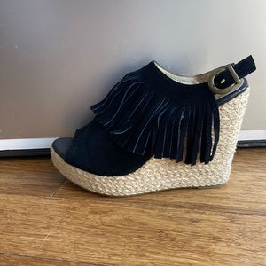 Suede wedges